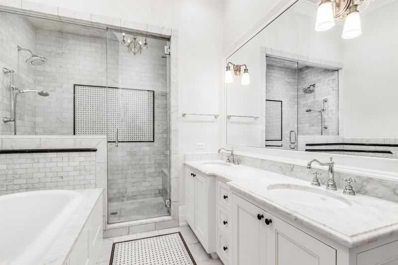 Walk-In Shower with Large Tiles