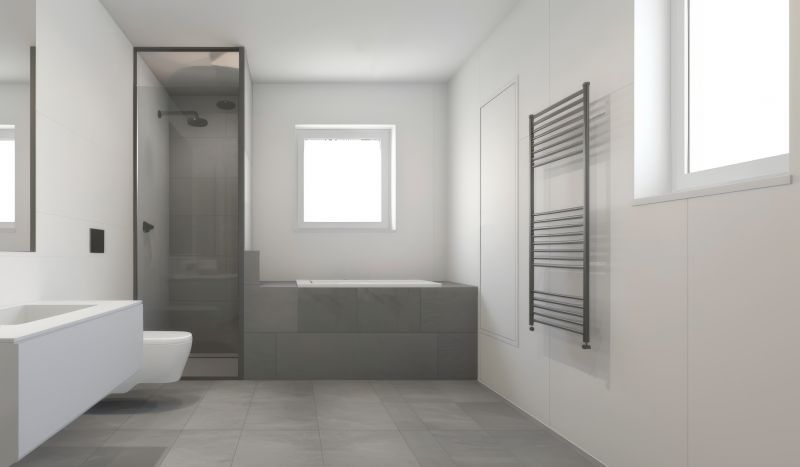 Contemporary Bathroom with Minimal Hardware