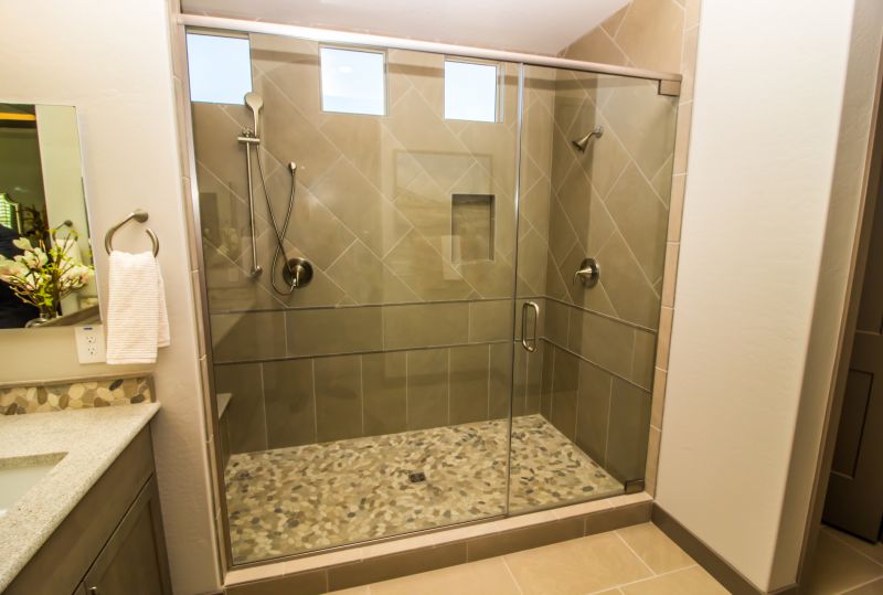 Open Shower with Minimal Frame